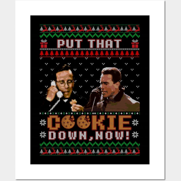 Put that cookie down now - Funny ugly christmas sweater Wall Art by Kuchisabishii